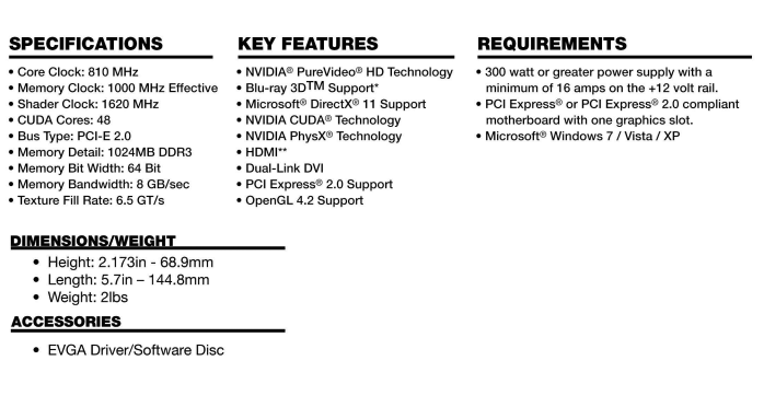 Buy EVGA GeForce GT 610 Silent 1GB [EVGA-01G-P3-2613-KR] PC Case