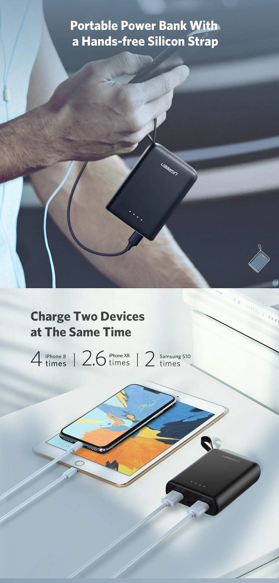 Ugreen 10000mAh Mini Power Bank with Strap Ugreen 10000mAh Mini Power Bank with Strap features 2