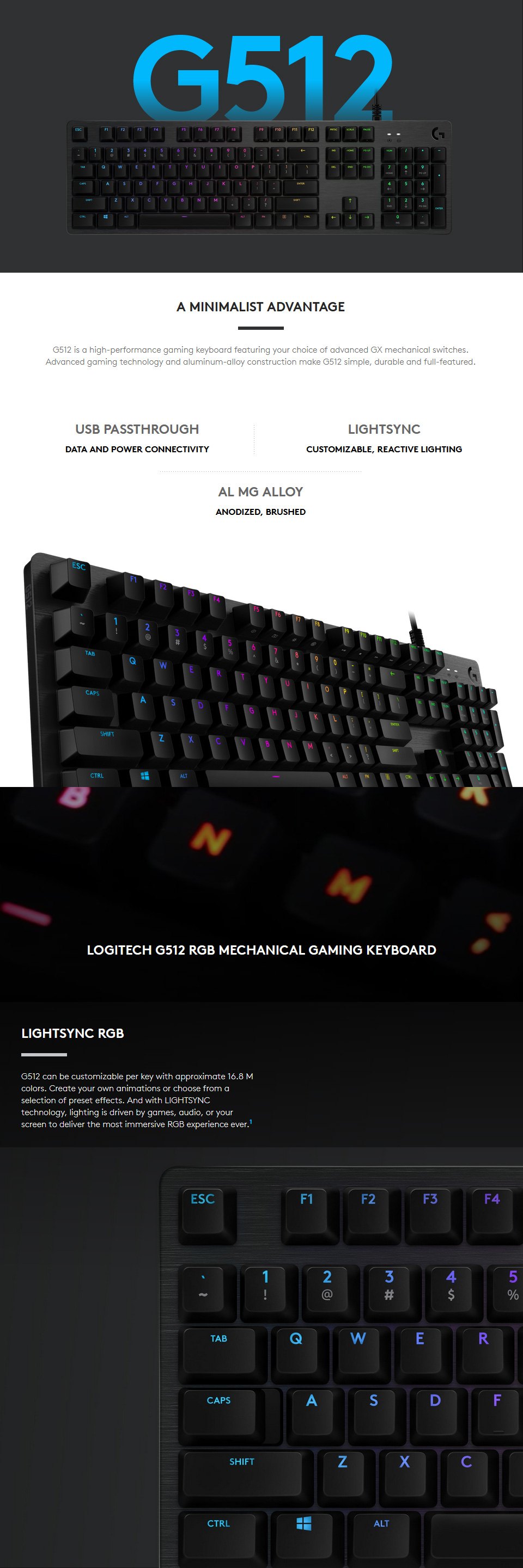 Buy Logitech G512 Carbon RGB Mechanical Gaming Keyboard GX Red [920