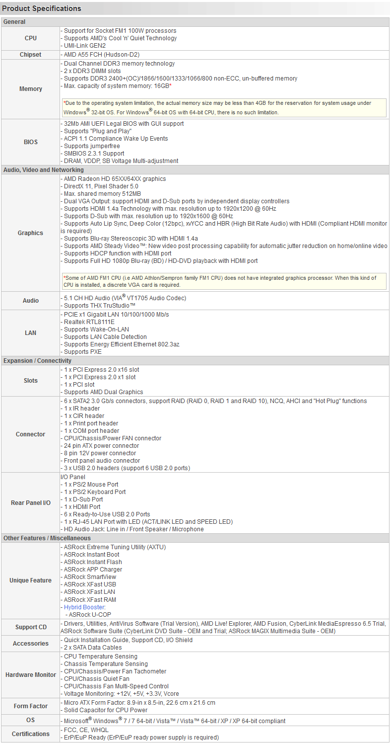 Buy ASRock A55M-HVS Motherboard [A55M-HVS] | PC Case Gear Australia