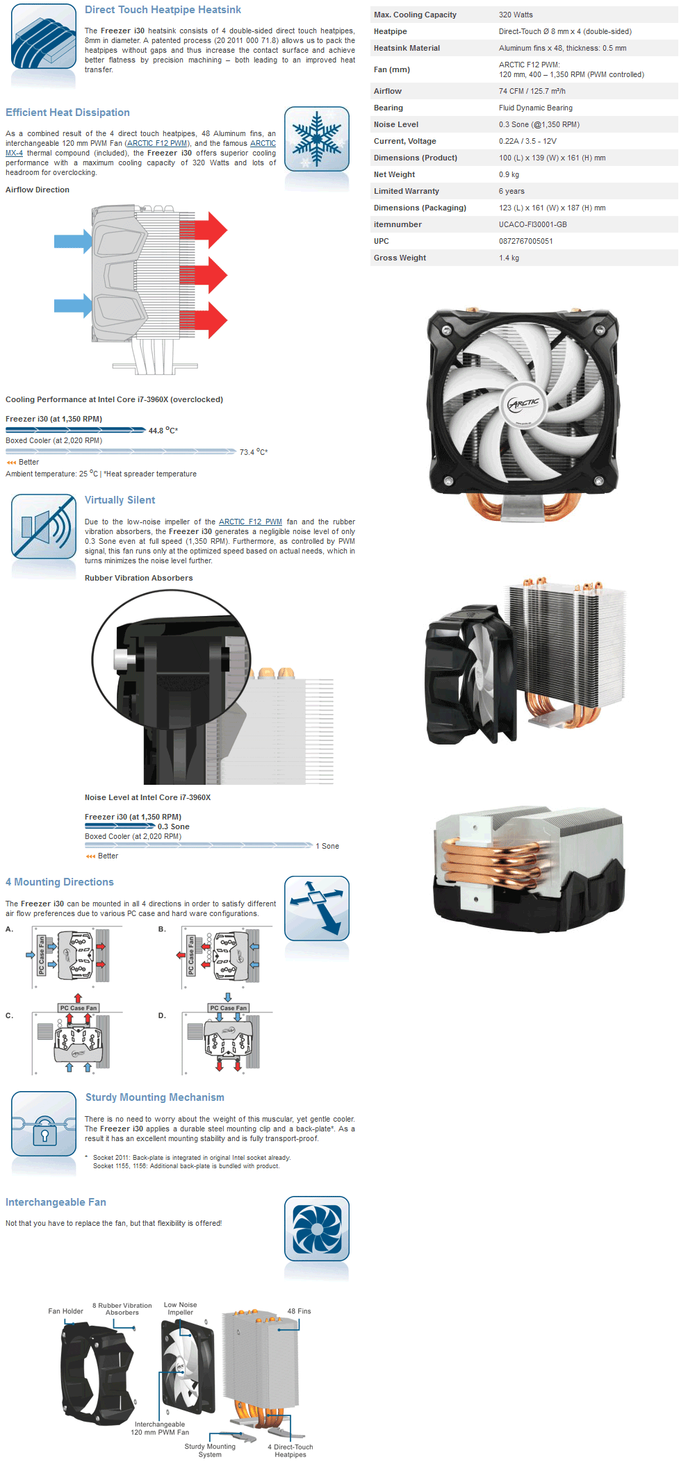 Buy Arctic Cooling Freezer i30 CPU Cooler [AC-FRZER-I30] PC Case