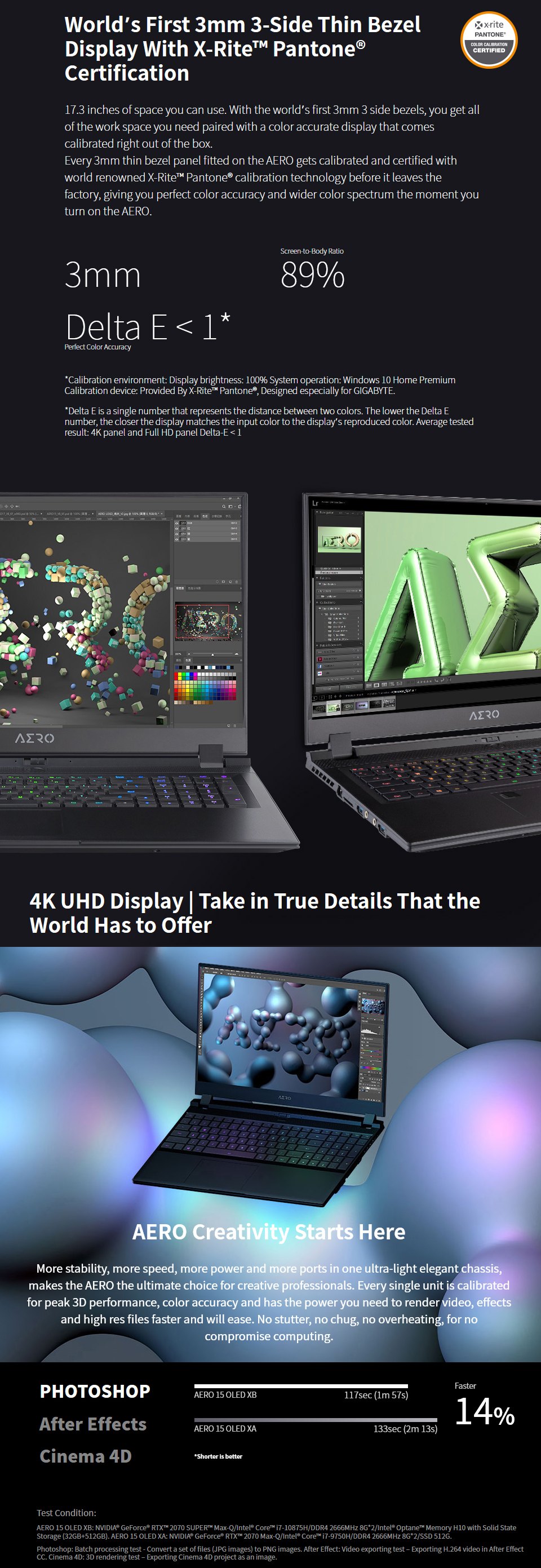 Gigabyte AERO 17 Core i7 RTX 2070 Super 17.3in UHD HDR Laptop Gigabyte AERO 17 Core i7 RTX 2070 Super 17.3in UHD HDR Laptop features 2
