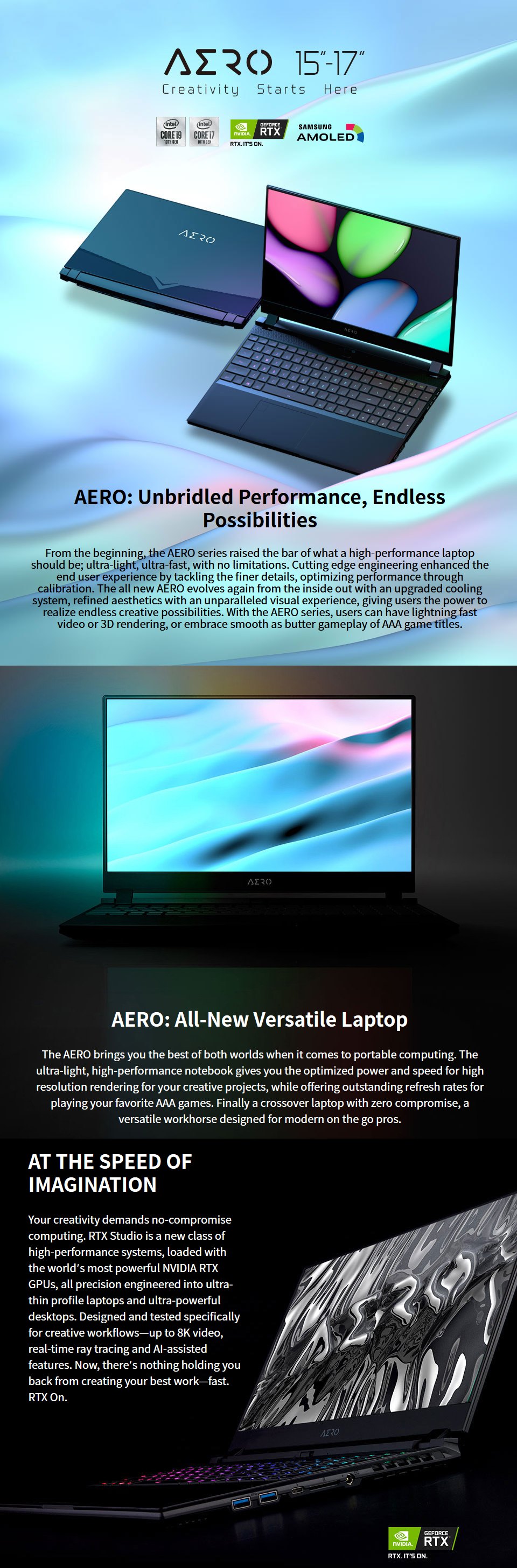 Gigabyte AERO 17 Core i9 RTX 2070 Super 17.3in UHD HDR Laptop Gigabyte AERO 17 Core i9 RTX 2070 Super 17.3in UHD HDR Laptop features