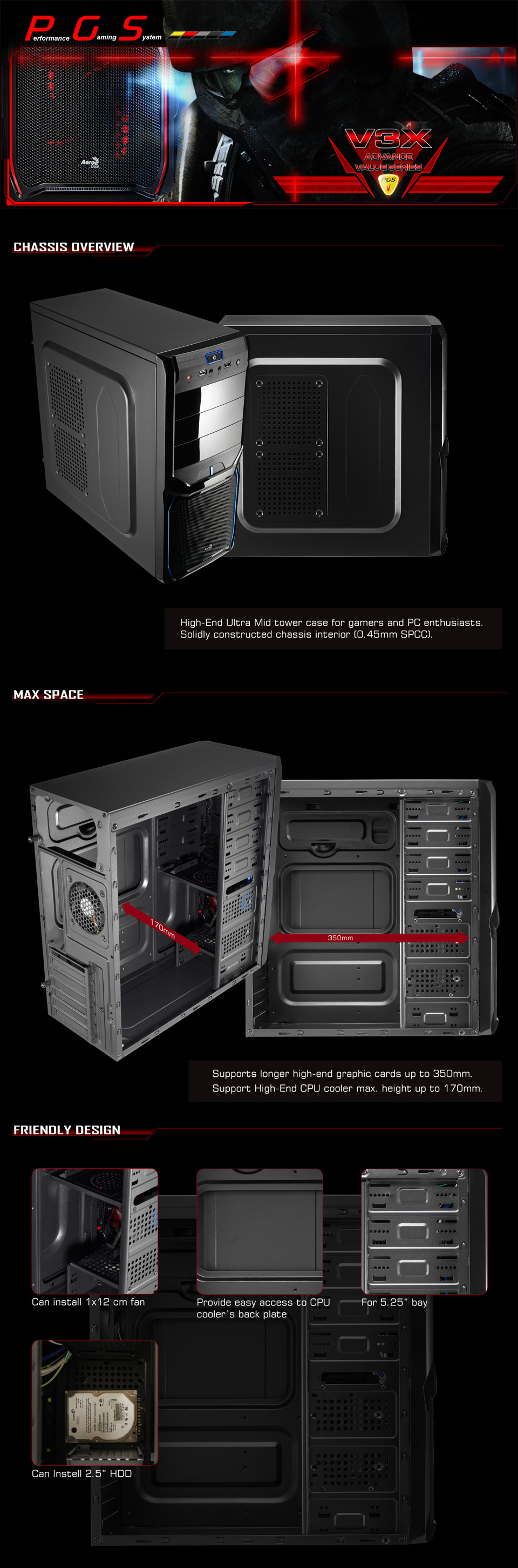 Buy Aerocool V3X Advance Blue Edition with 400W PSU [21A-CASV3XABL-400 ...