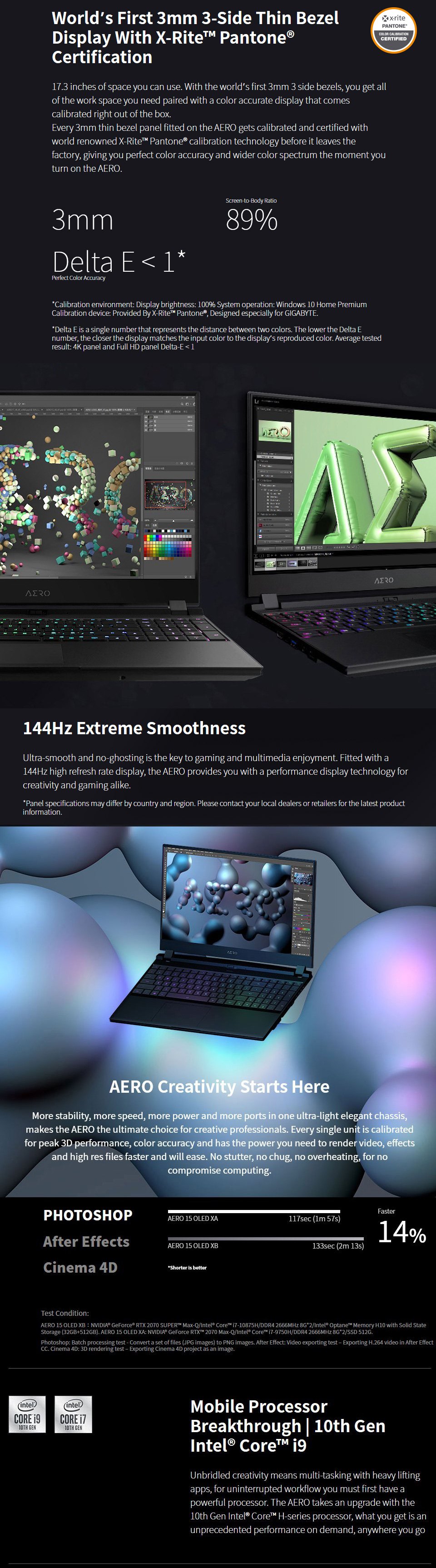 Gigabyte AERO 17 Core i7 RTX 2080 Super 17.3in 144Hz Gaming Laptop features 2