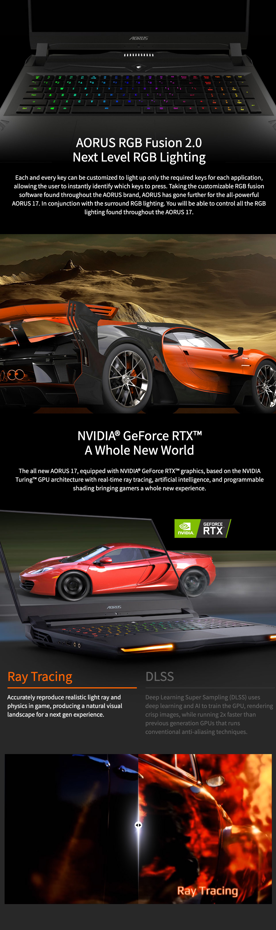 Gigabyte Aorus 17 Core i7 RTX 2070 17.3in 240 Hz Notebook Gigabyte Aorus 17 Core i7 RTX 2070 17.3in 240 Hz Notebook features 2