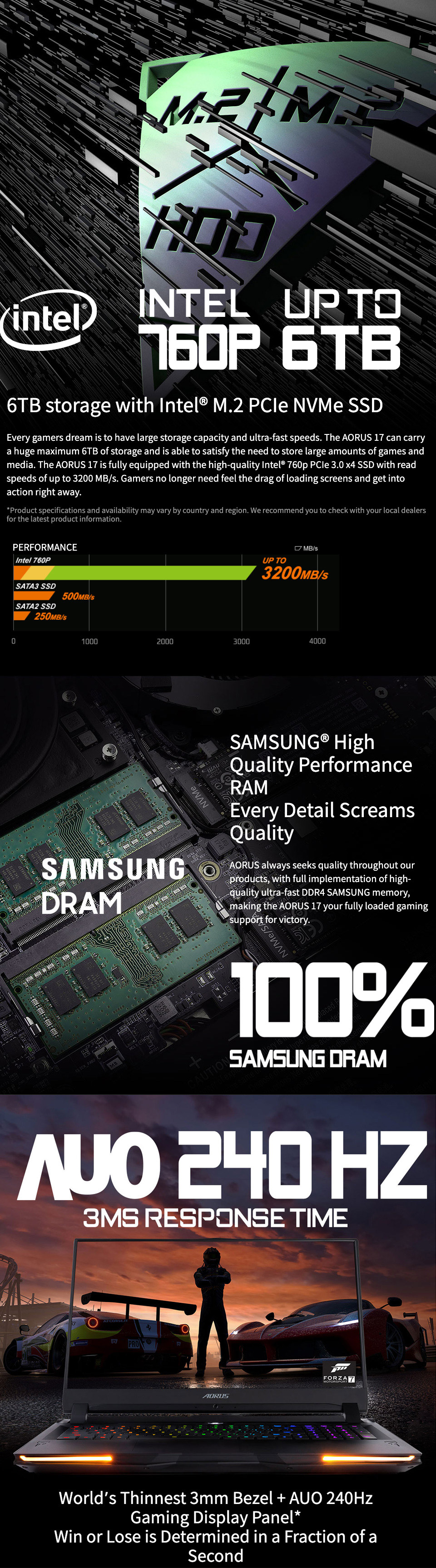 Gigabyte Aorus 17 Core i7 RTX 2070 17.3in 240 Hz Notebook Gigabyte Aorus 17 Core i7 RTX 2070 17.3in 240 Hz Notebook features 5