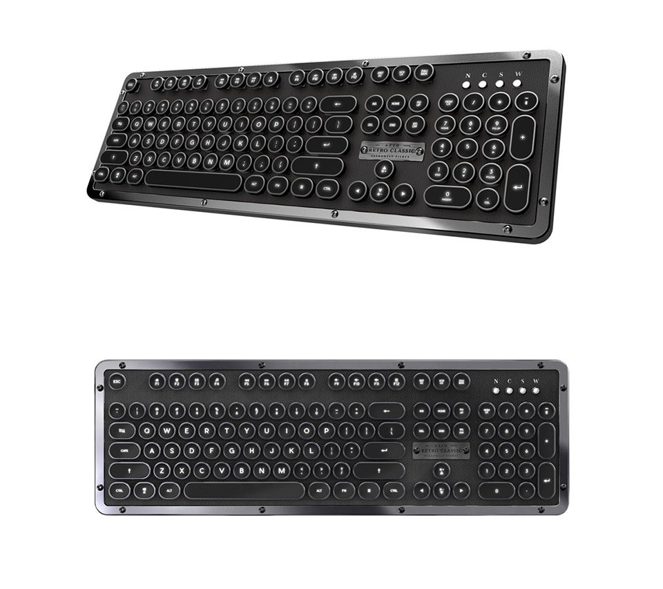 Buy AZIO Retro Classic Bluetooth Backlit Mech Keyboard Onyx [AZMKRCBT