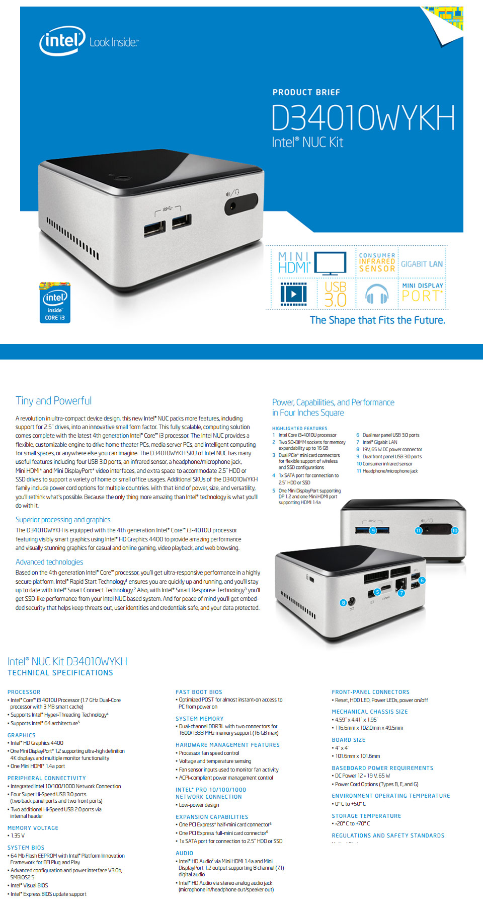 Buy Intel BOXD34010WYKH Core i3 NUC Barebone Kit [BOXD34010WYKH