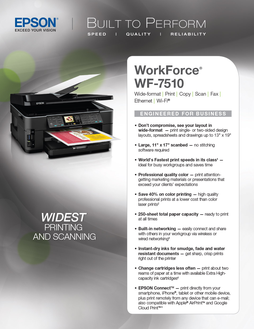 Buy Epson WorkForce WF7510 A3+ Multifunction Printer [C11CA96401] PC