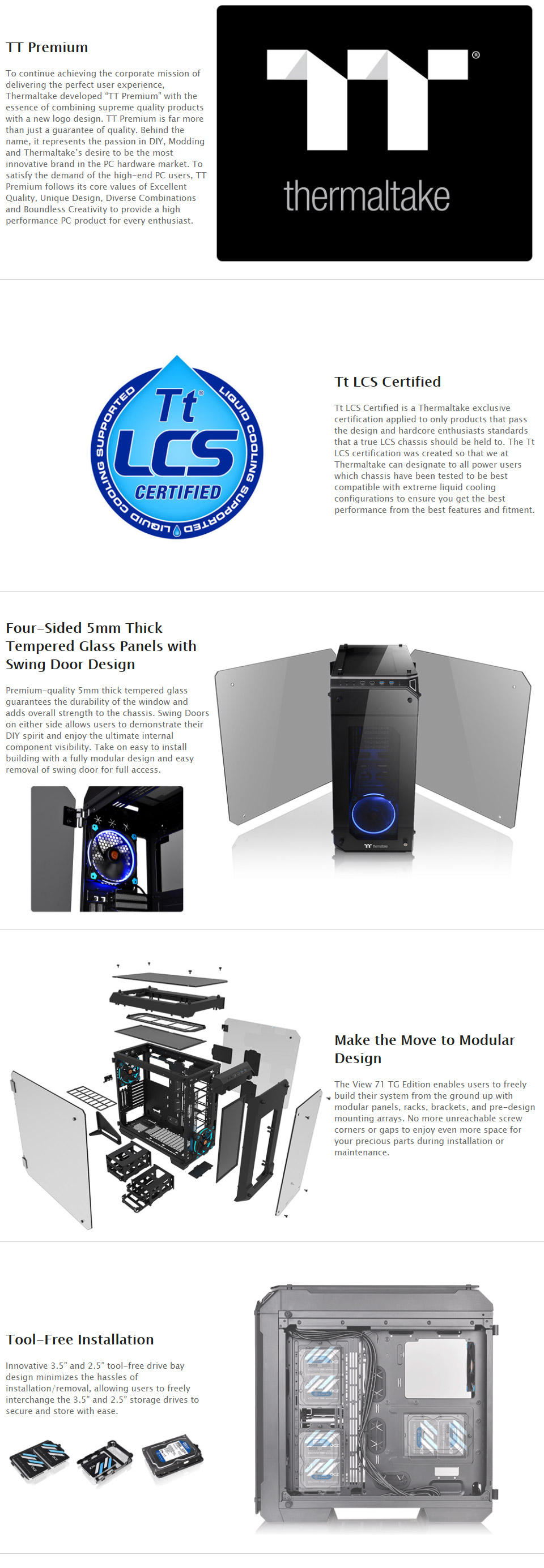 Buy Thermaltake View 71 TG Edition Chassis [CA-1I7-00F1WN-00] | PC Case ...