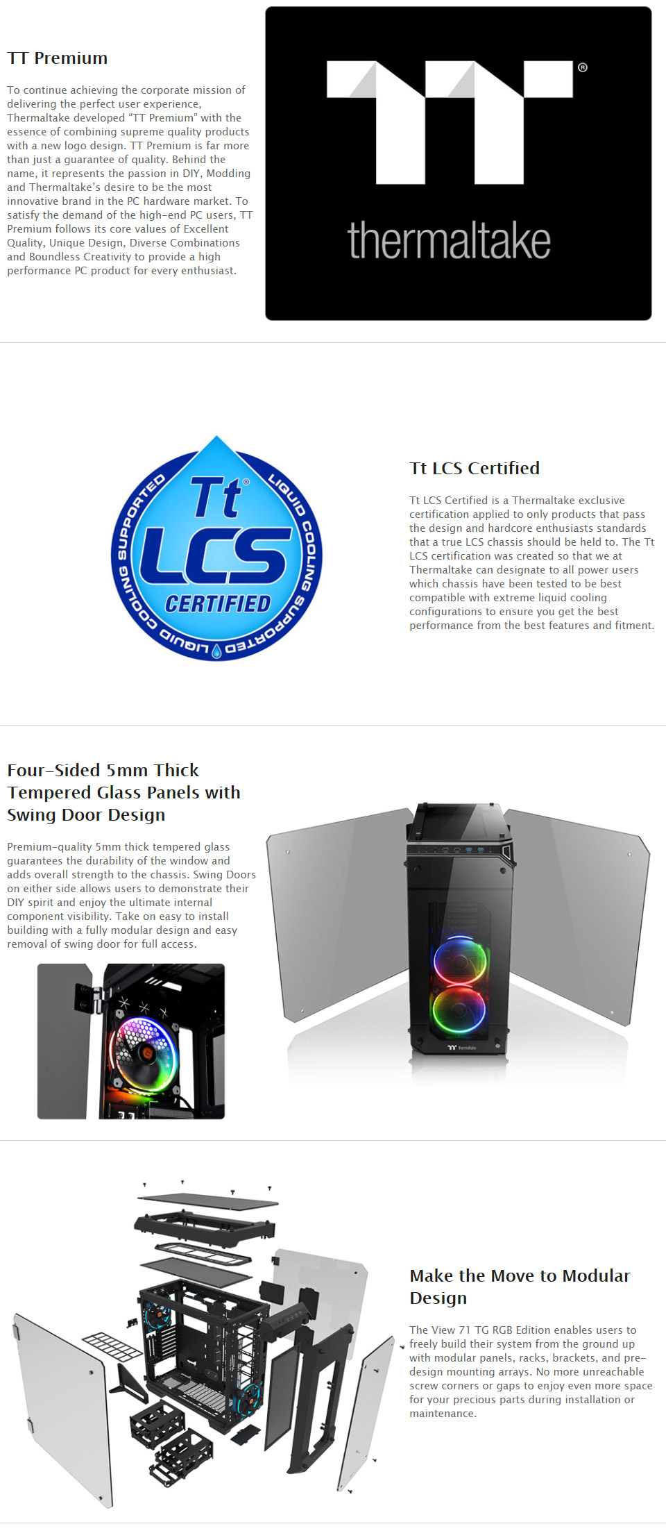 Buy Thermaltake View 71 Tempered Glass RGB Edition Full Tower [CA-1I7 ...