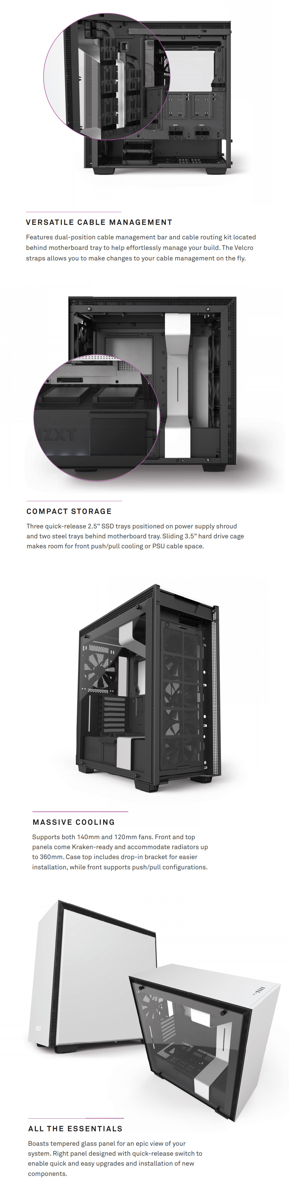 Buy NZXT H700i Smart Case Matte Black/Red [CA-H700W-BR] | PC Case Gear ...