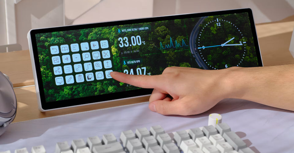 Corsair Xeneon Edge 14.5in IPS Touchscreen LCD White Feature 2
