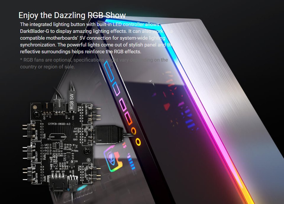 Cougar DarkBlader G RGB TG Full Tower Case Black Cougar DarkBlader G RGB TG Full Tower Case Black features 2
