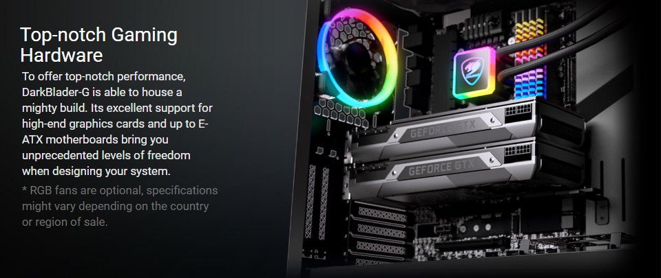 Cougar DarkBlader G RGB TG Full Tower Case Black Cougar DarkBlader G RGB TG Full Tower Case Black features 5