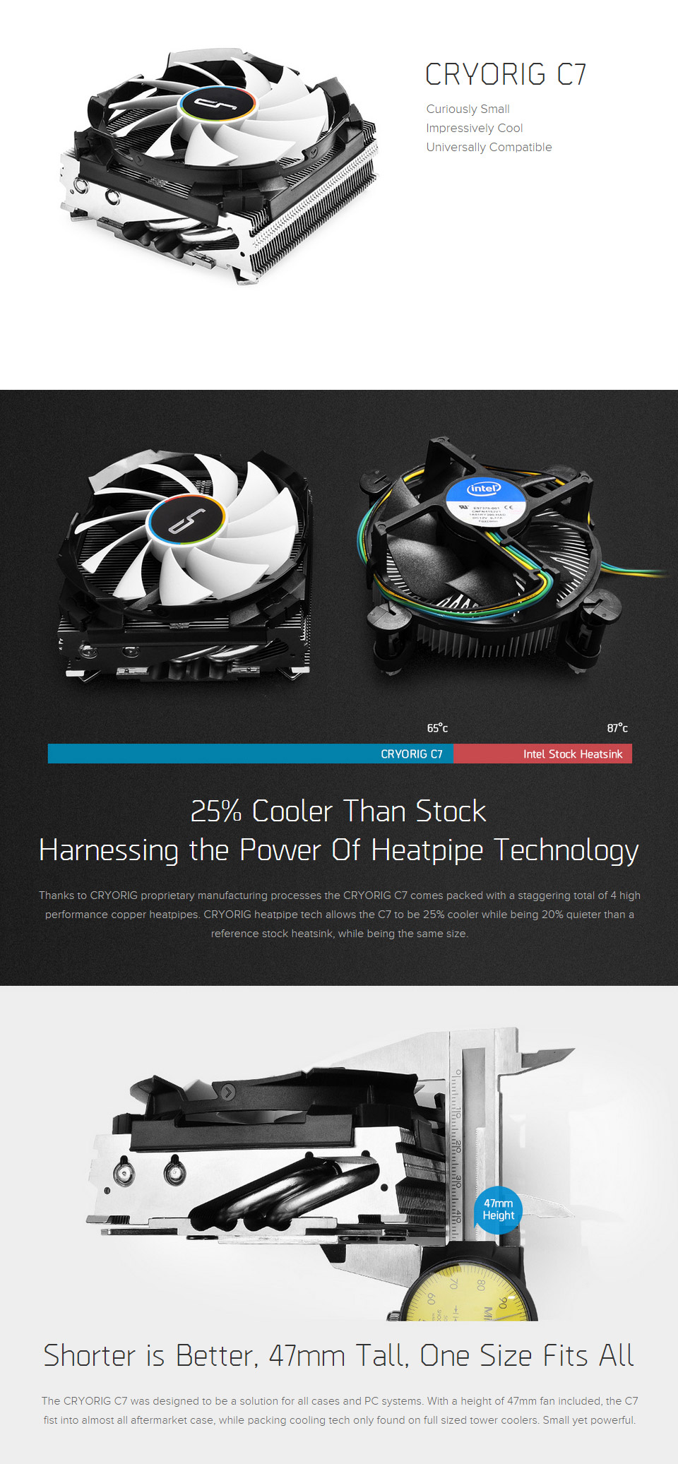 Buy Cryorig C7 Compact Top Flow CPU Cooler [CR-C7A] | PC Case Gear ...