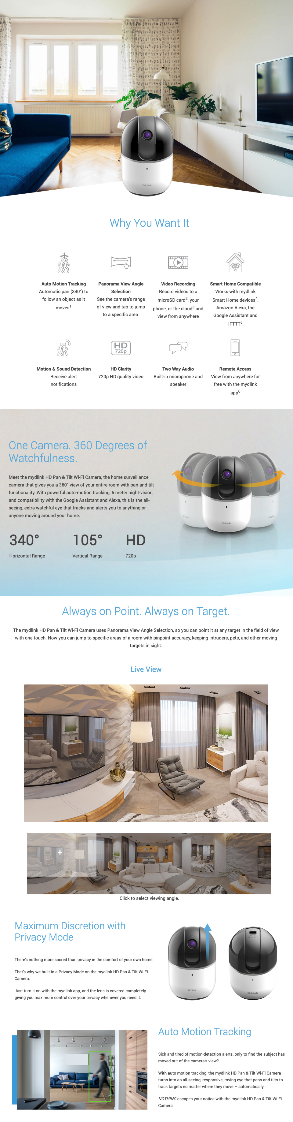 D-Link DCS-8515LH HD Pan Tilt Wireless Camera