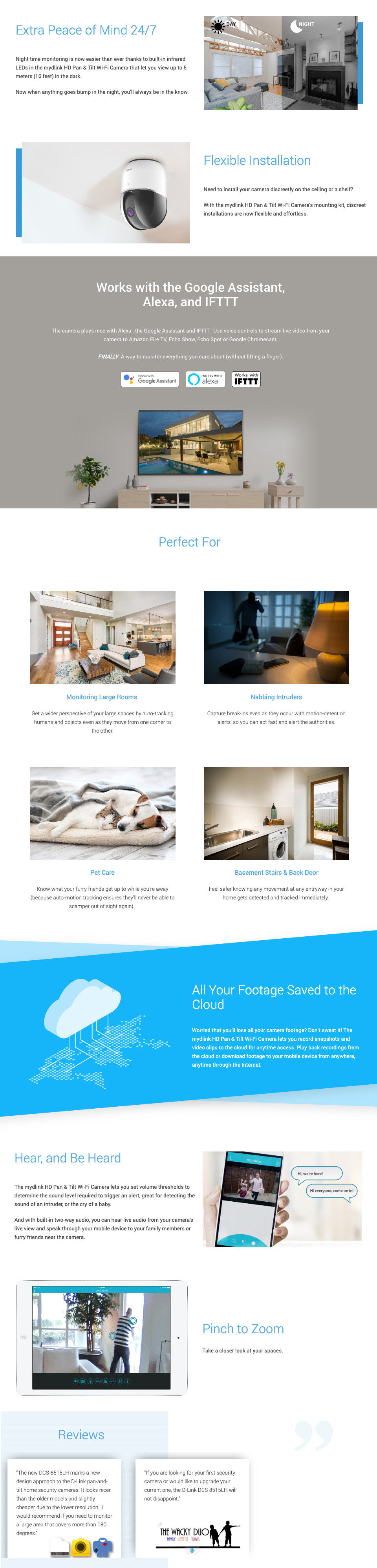 Buy D-Link DCS-8515LH HD Pan Tilt Wireless Camera [DCS-8515LH - Main Image