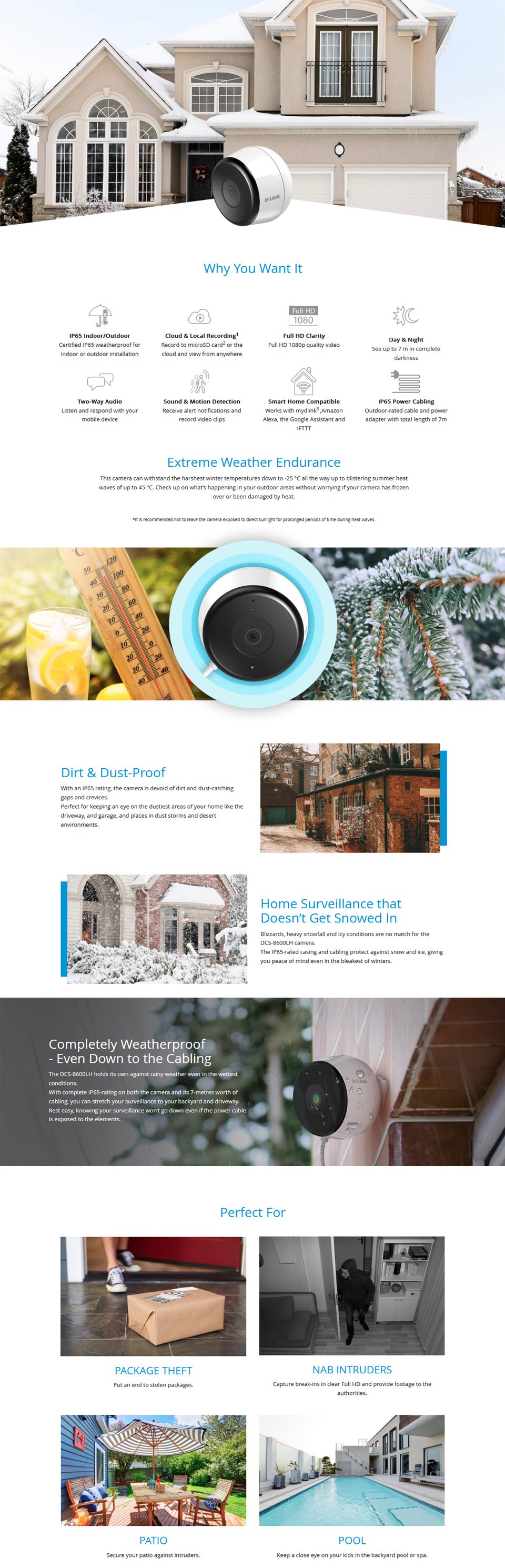 D-Link DCS-8600LH 1080P Outdoor Wireless Camera D-Link DCS-8600LH 1080P Outdoor Wireless Camera features