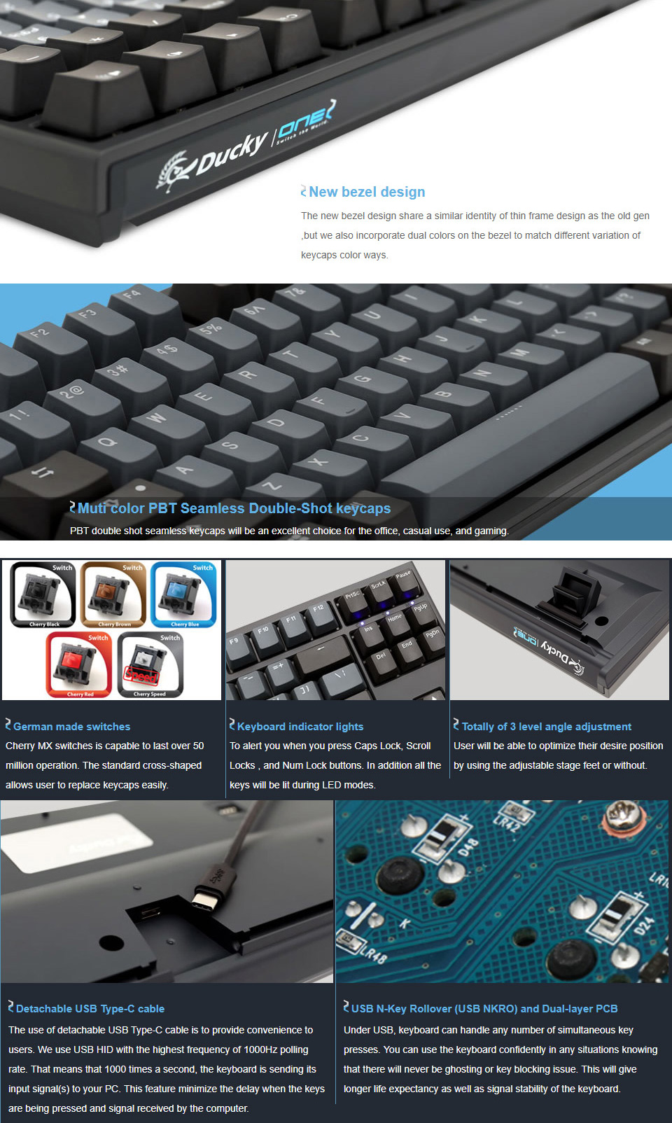 Buy Ducky One 2 Skyline TKL Mechanical Keyboard Cherry Blue [DKON1887