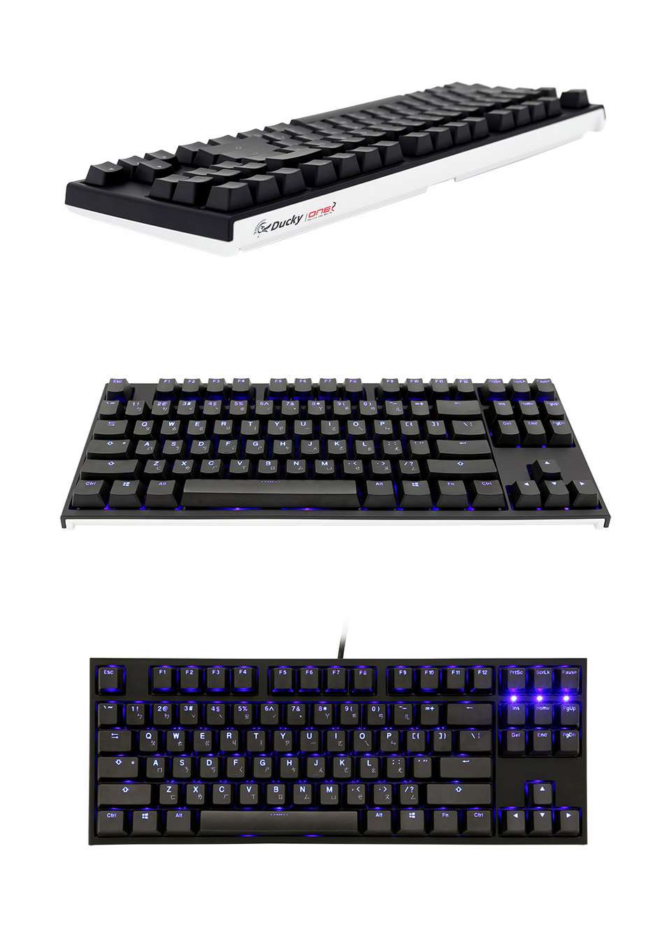 Ducky One 2 Blue LED TKL Mechanical Keyboard Cherry Blue [DKON1887S
