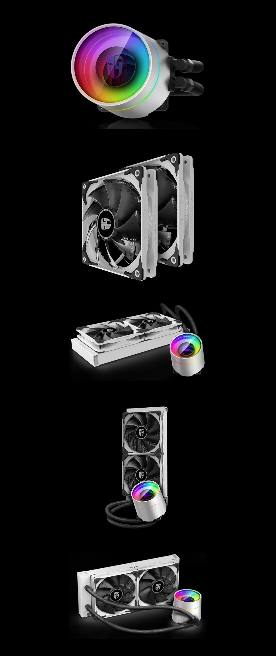 Buy Deepcool Castle 240EX AIO Liquid CPU Cooler White [DPGSH12WCSL240EXWH] PC Case Gear