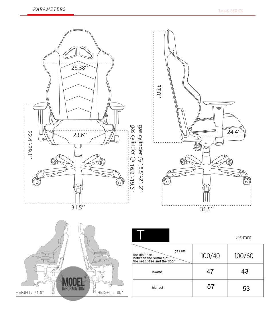 Buy DXRacer TB29 Tank Series Office/Gaming Chair Black [DXR-TB29-BK ...