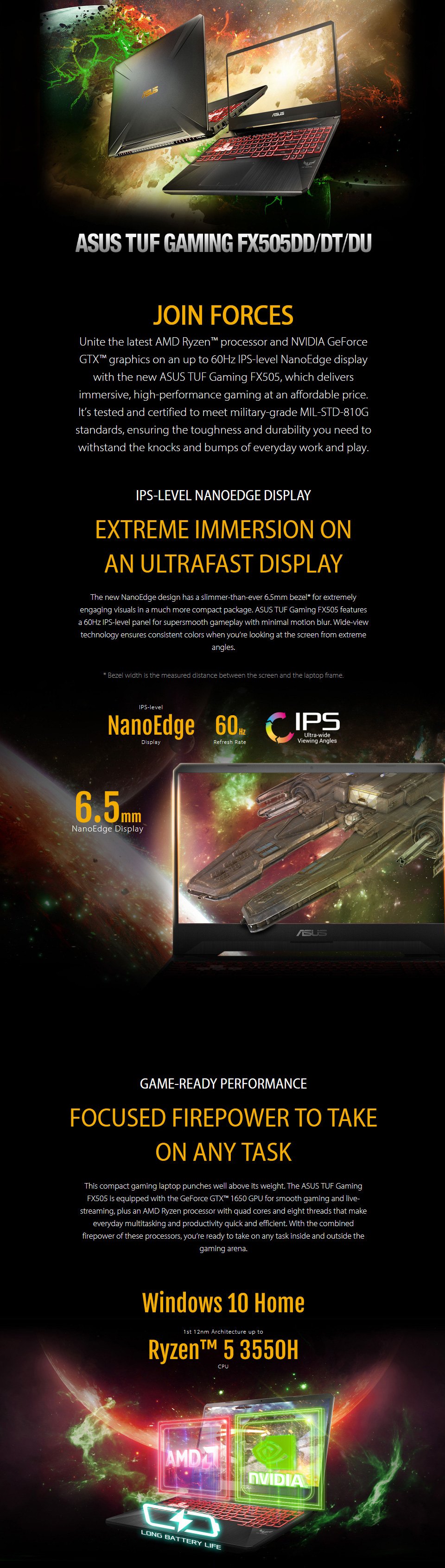 Buy ASUS TUF AMD Ryzen GeForce GTX 1650 Laptop [FX505DT