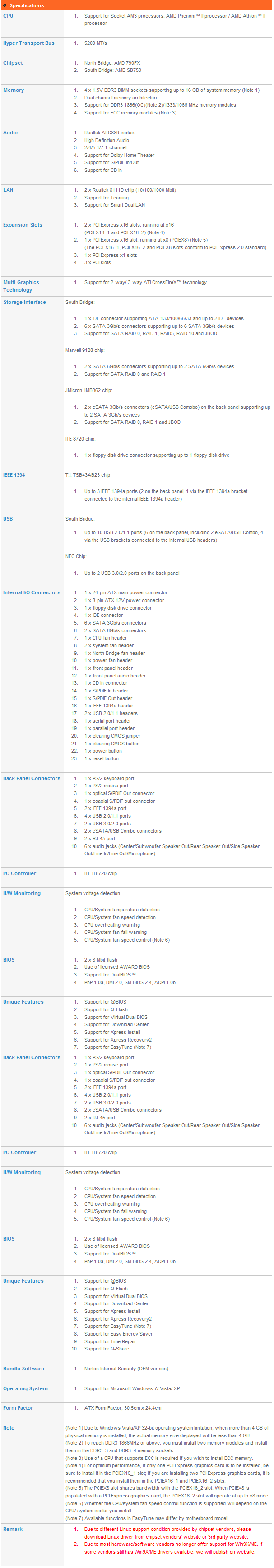 Buy Gigabyte GA790FXTAUD5 Motherboard [GA790FXTAUD5] PC Case Gear