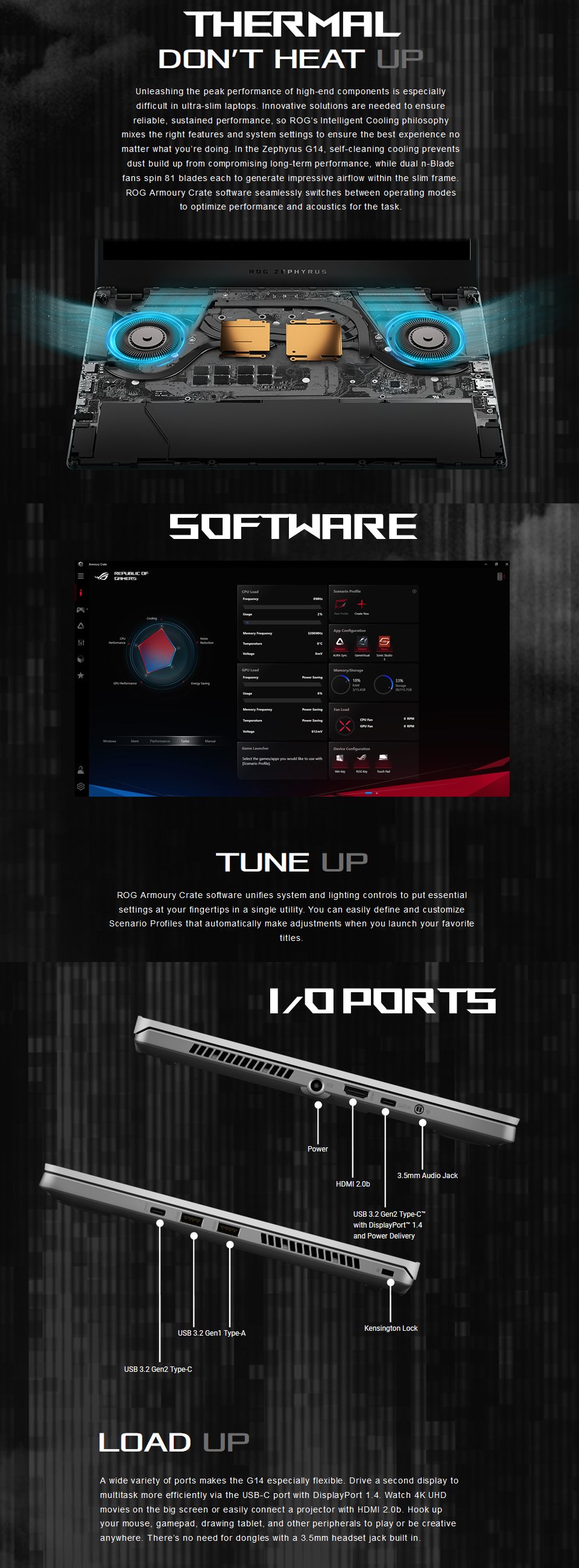 ASUS Zephyrus G14 Ryzen 7 GeForce GTX 1650 Ti 14in 120Hz Laptop ASUS Zephyrus G14 Ryzen 7 GeForce GTX 1650 Ti 14in 120Hz Laptop features 5