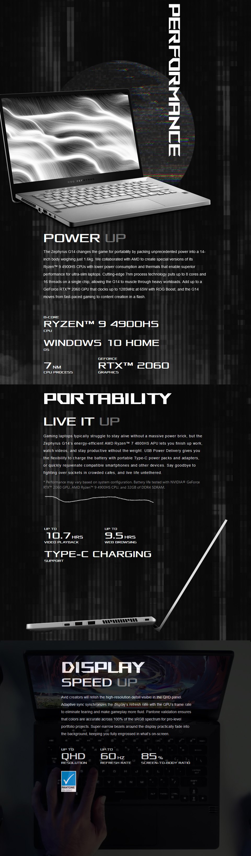 Buy ASUS Zephyrus G14 Ryzen 9 GeForce RTX 2060 14in Laptop [GA401IV