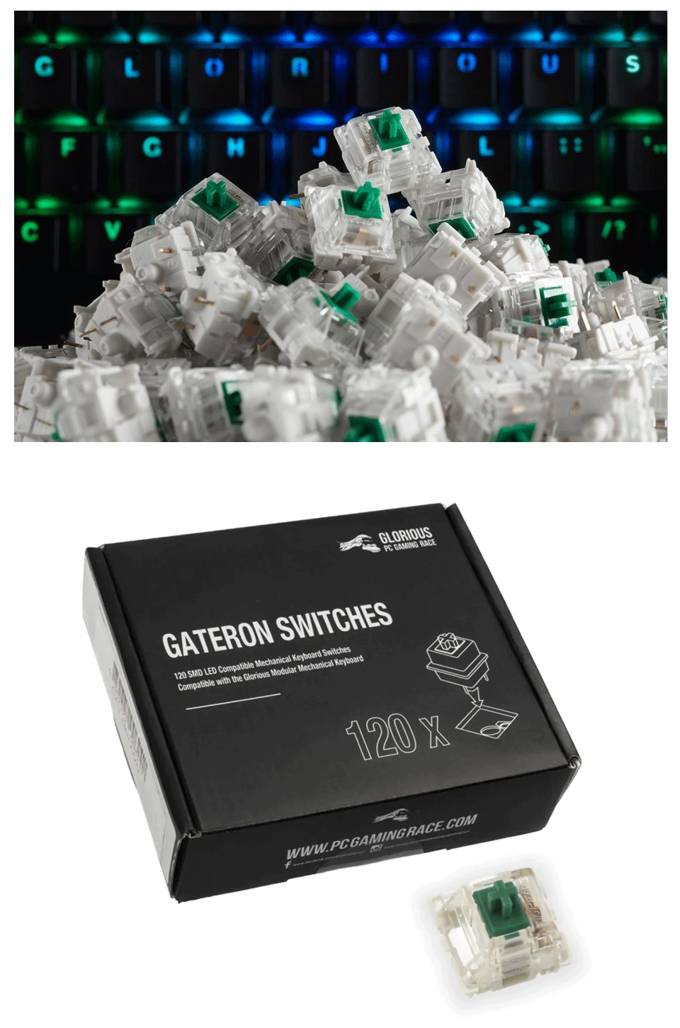 Buy Glorious Gateron MX Switches Green [GATGREEN] PC Case Gear Australia