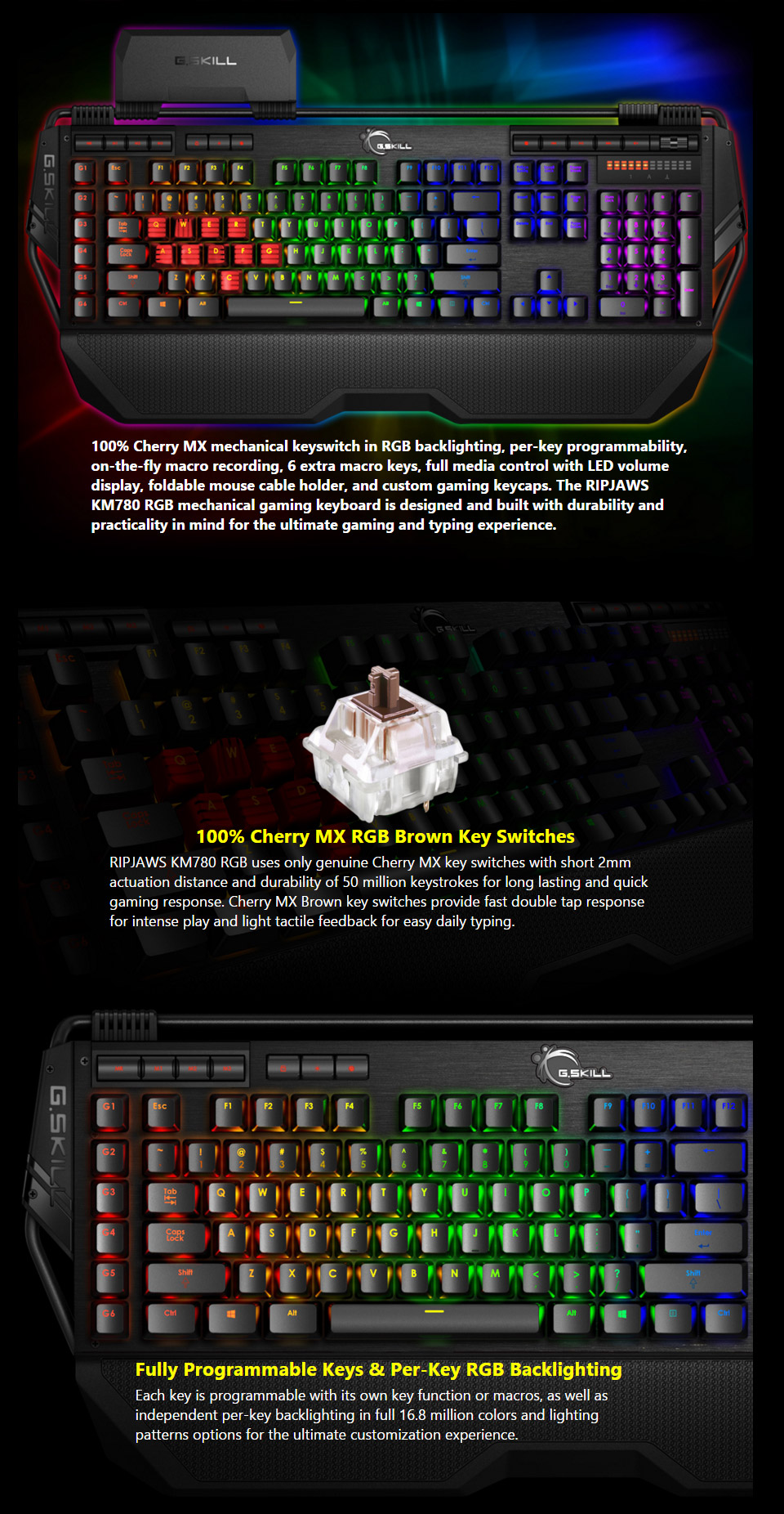 Buy G.Skill Ripjaws KM780 RGB Mechanical Keyboard Cherry Brown