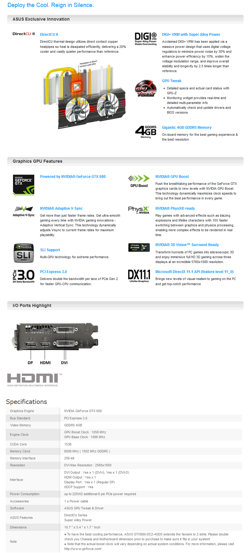 Buy ASUS GeForce GTX 680 4GB DirectCU II [GTX680-DC2-4GD5] PC