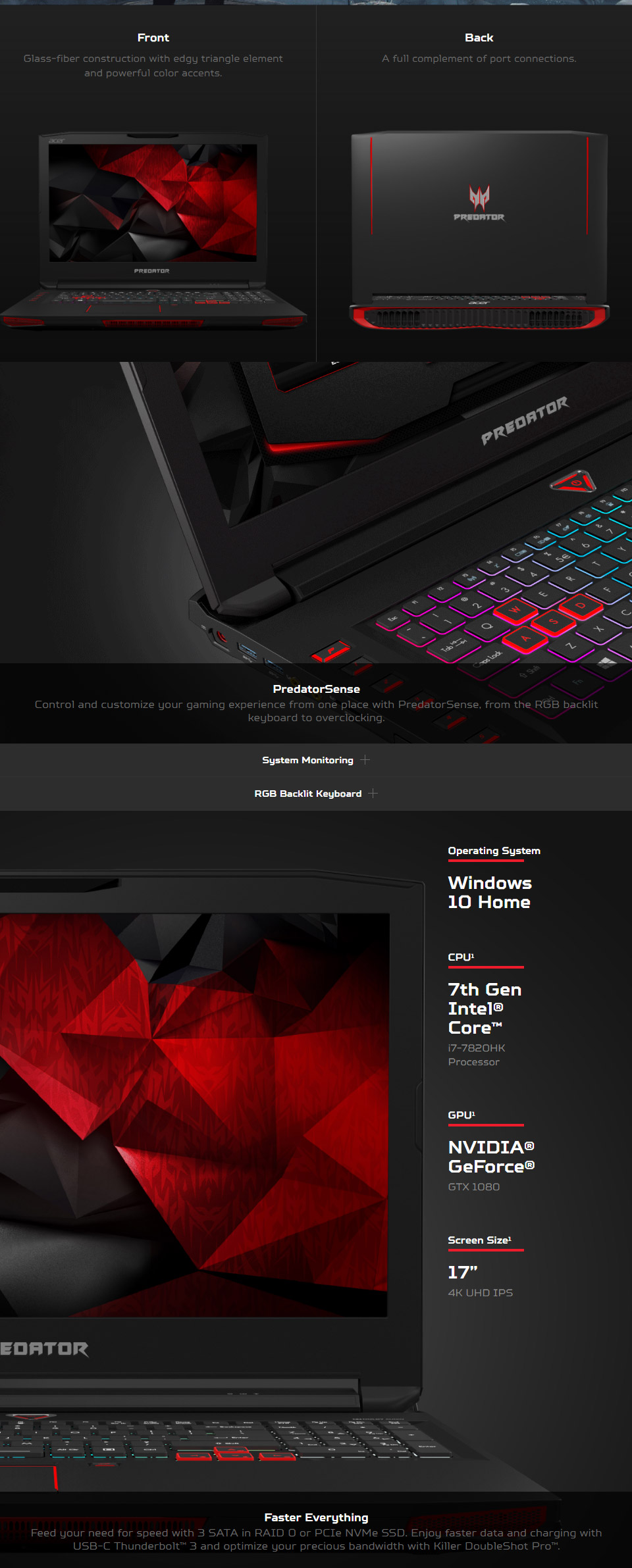 Buy Acer Predator 17X Core i7 17.3in 4K Gaming Notebook [GX-792-78CQ(NH ...