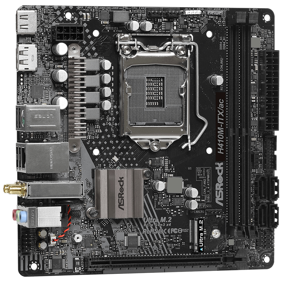 Buy ASRock H410M-ITX/ac Motherboard [H410M-ITX/AC] | PC Case Gear Australia