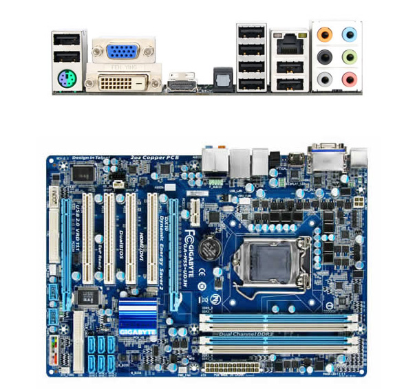 Plaque Arrière (I/O Shield) Imprimée En PLA Pour Carte Mère Gigabyte GA-H55-UD3H