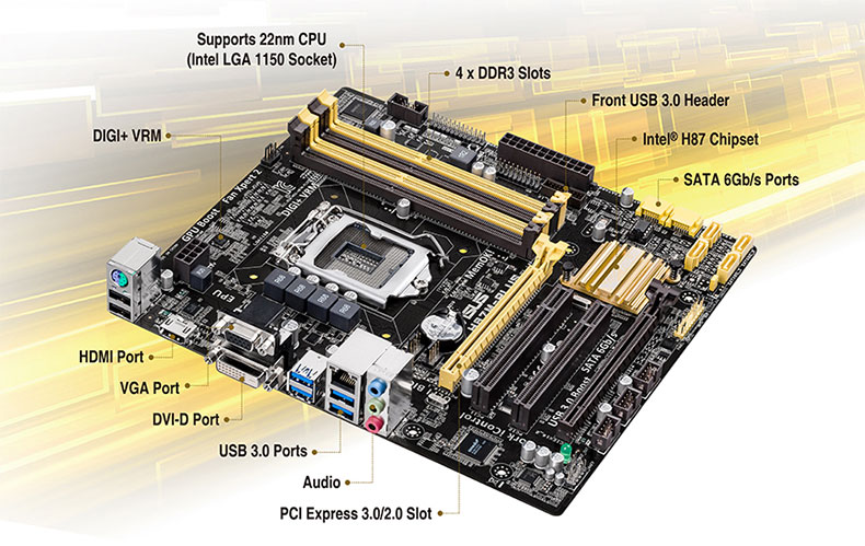 Buy ASUS H87M-PLUS Motherboard [H87M-PLUS] PC Case Gear Australia