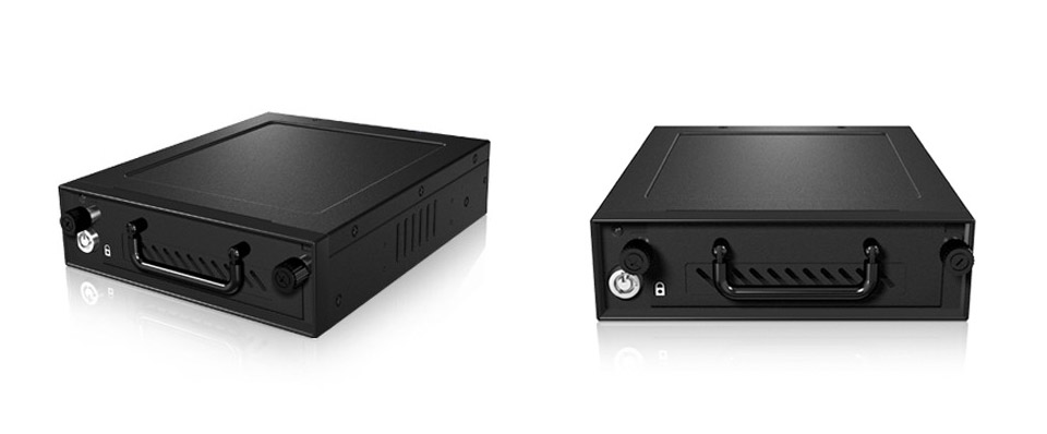 ICY BOX IB-148SSK-B Telaio Sostitutivo Per HDD SATA Da 3.5", Per Alloggiamento 5.25", Con LED