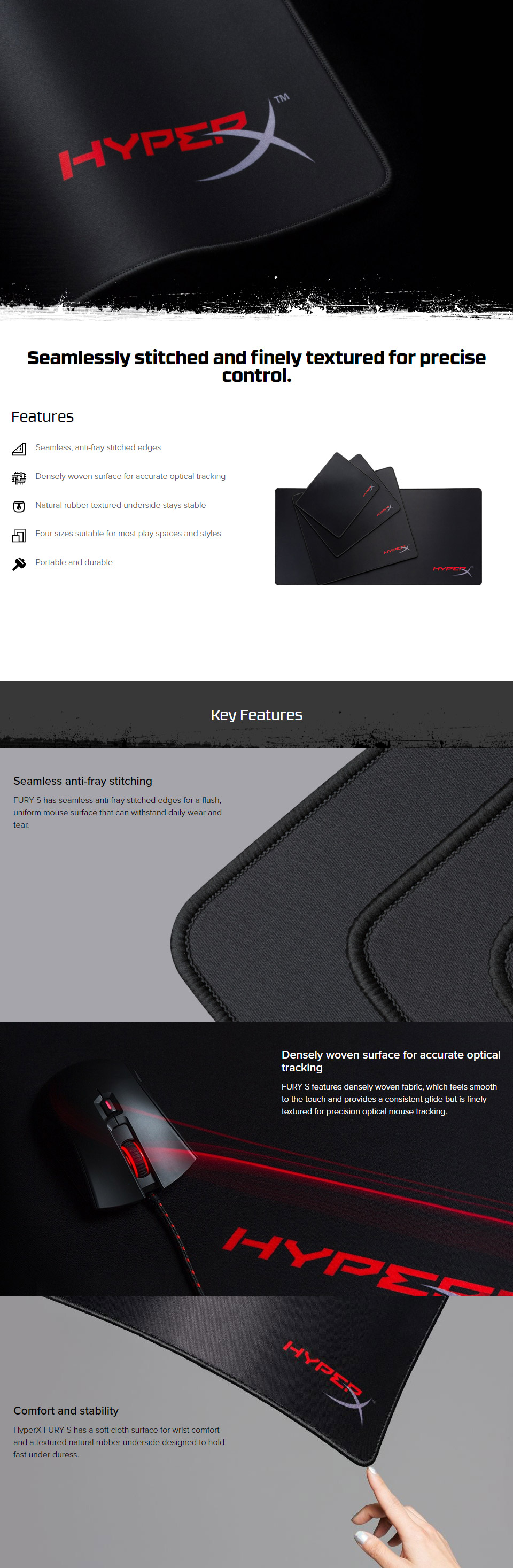 Buy HyperX Fury S Pro Gaming Mouse Pad Large [4P4F9AA] PC Case Gear