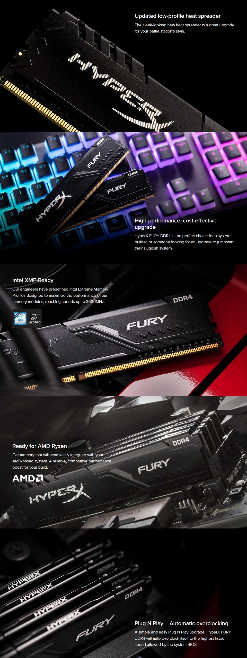 Buy Kingston HyperX Fury 16GB (2x8GB) 3600MHz CL17 DDR4 Black ...