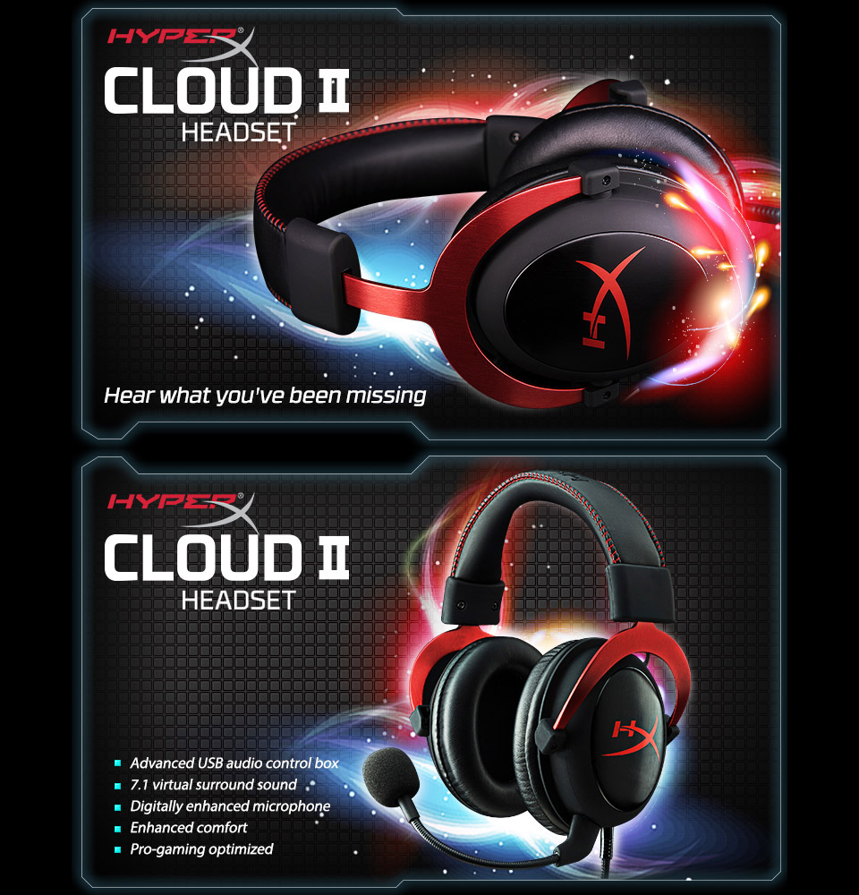 Kingston HyperX Cloud II Gaming Headset Red KHX-HSCP-RD