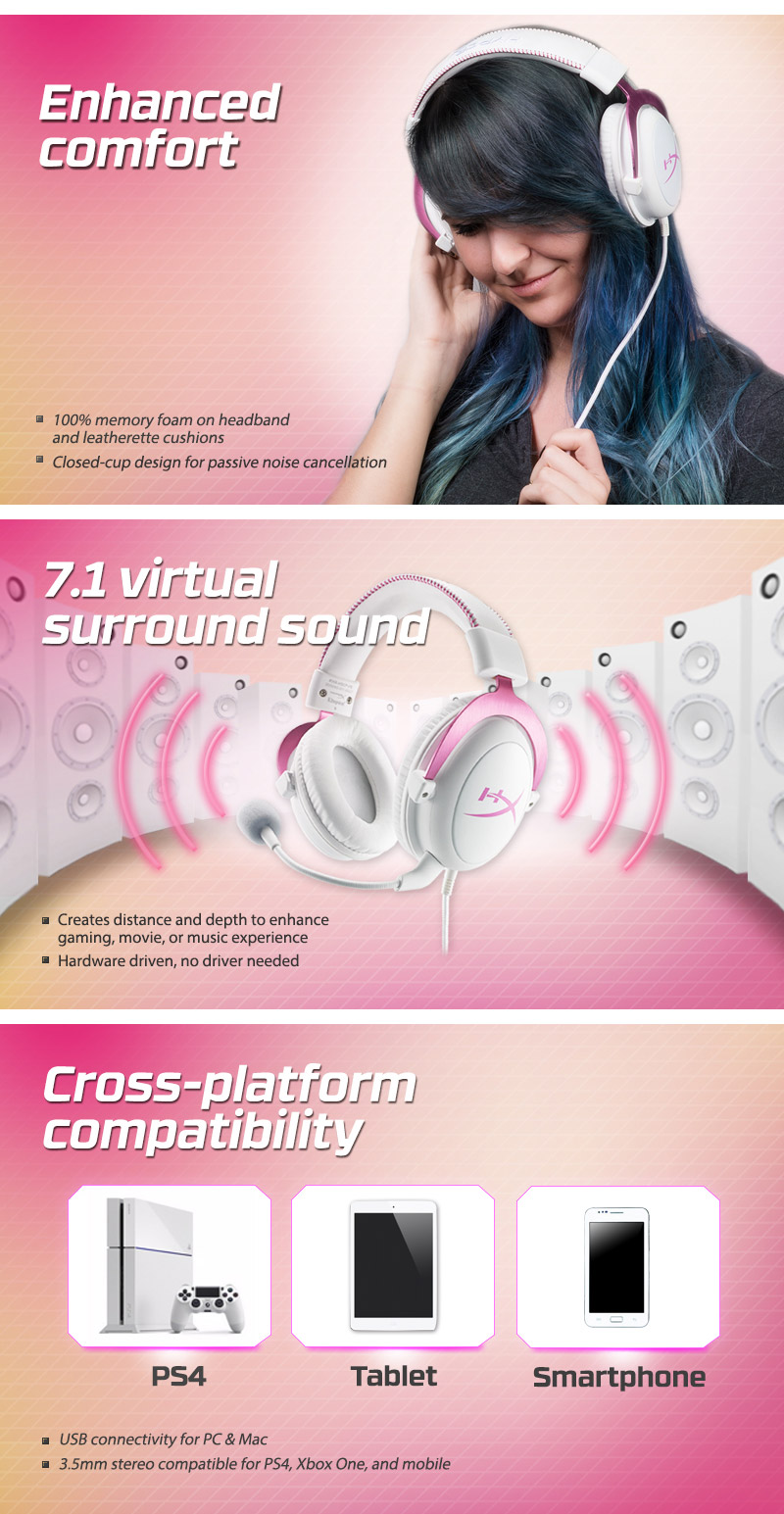 Buy Kingston HyperX Cloud II Gaming Headset Pink [KHXHSCPPK] PC