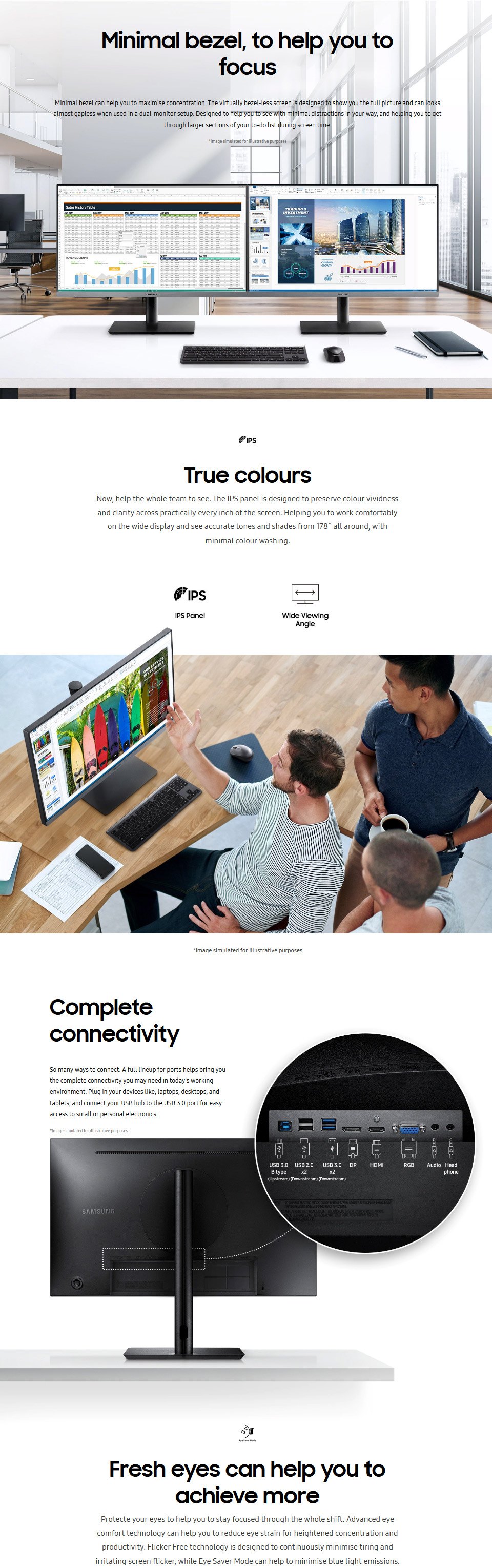 Buy Samsung R650 FHD 75Hz IPS 24in Monitor [LS24R650FDEXXY] | PC Case ...