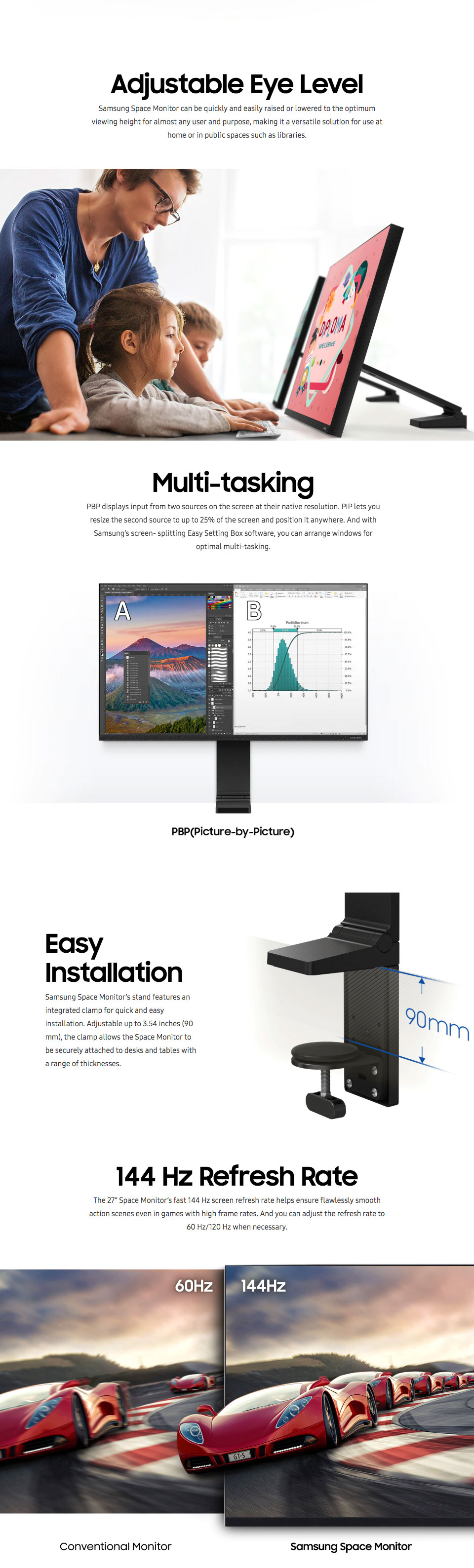 Buy Samsung R750 QHD 144Hz 27in Desktop Clamp Monitor [LS27R750QEE ...