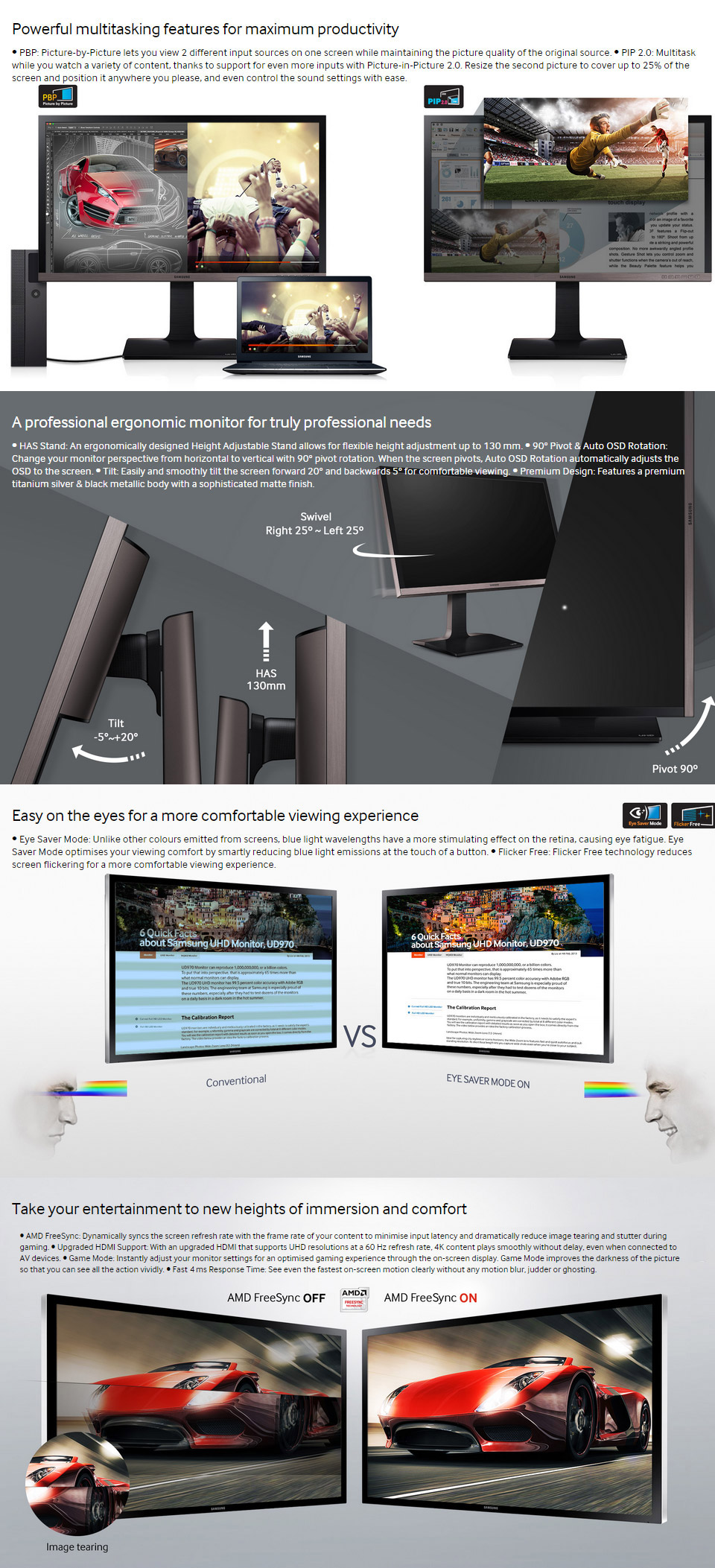 Samsung U32E850R 32in UHD PLS FreeSync 