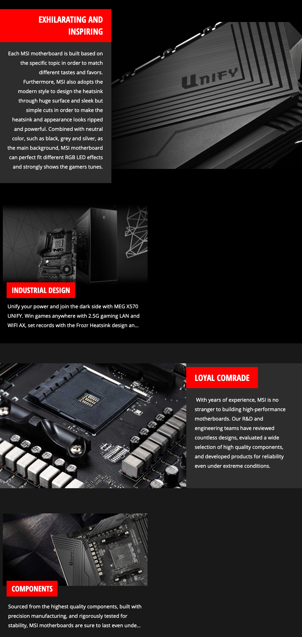 MSI MEG X570 Unify Motherboard features