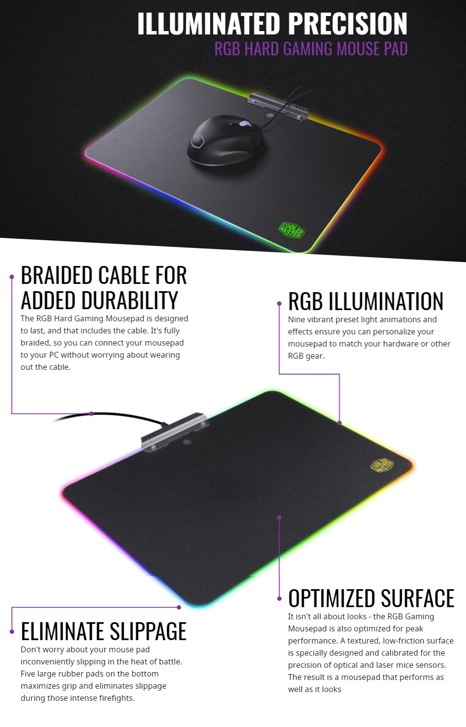 Buy Cooler Master RGB Hard Gaming Mousepad [MPAMP720] PC Case Gear