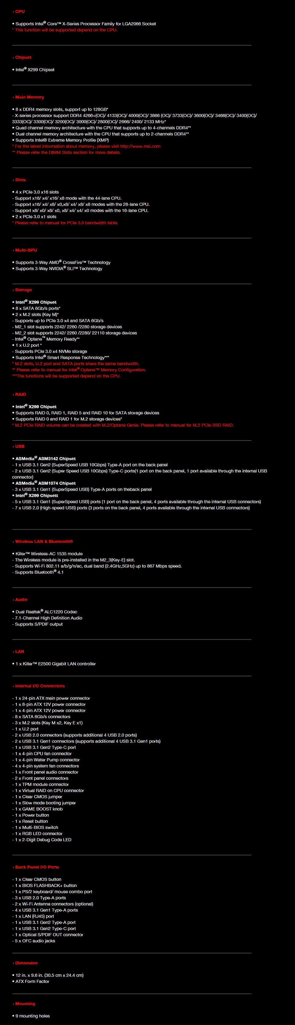 Buy MSI X299 Gaming M7 ACK Motherboard [MSI-X299-GAMING-M7-ACK